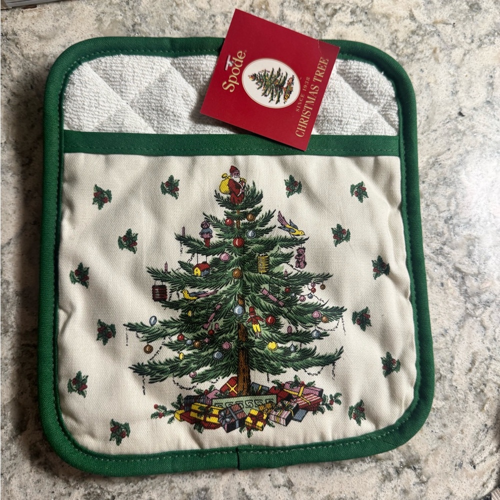 NWT Spode square Christmas Tree Pot Holder